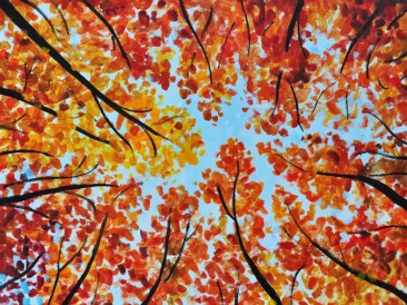 Narandžaste krošnje (ulje na platnu 80x60cm) 2014. Narandžaste krošnje (ulje na platnu 80x60cm) 2014.