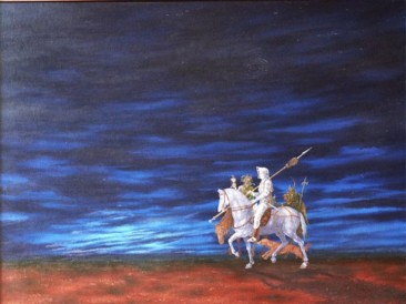 Sećanje na A.D.-Plavi vitez (ulje na platnu 80x100cm) 2000.god. Sećanje na A.D.-Plavi vitez (ulje na platnu 80x100cm) 2000.god.