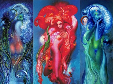 Butterflies (oil on canvas, 190x60x85x60cm)
