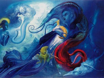 Celestial Talks (oil on canvas, 100x150cm)