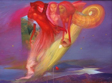 Plotting in the sky (oil on canvas, 50x65cm)