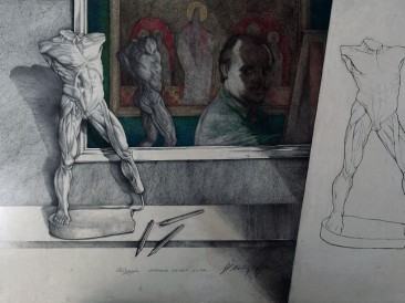 Linija, valer, boja (Crtež, 100x70cm) 1996.god.