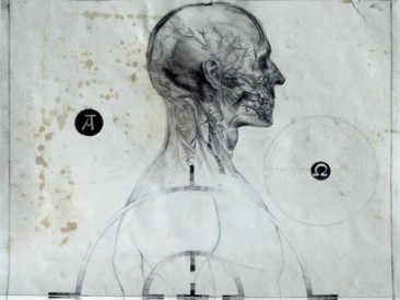 Alfa-omega (Crtež iz ciklusa rat, 65x100cm) 1977.god.