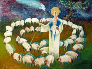 Dobri pastir (ulje na platnu,  65x45cm) 2002.god.