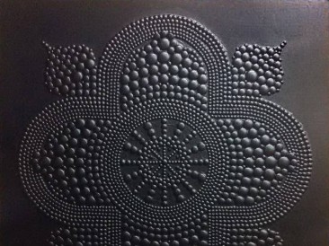 Islamic Fractal Star – Byzantine (metal, rivets, oil on masonite, 101x101cm)
