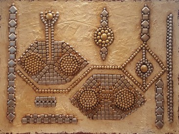 Mechanism – Byzantine (metal, rivets, oil on canvas, 60x80cm)