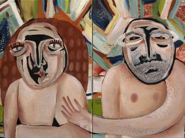 Sv.Pavle i Lola – diptih (ulje na platnu, 45x70cm ) 2017.god.