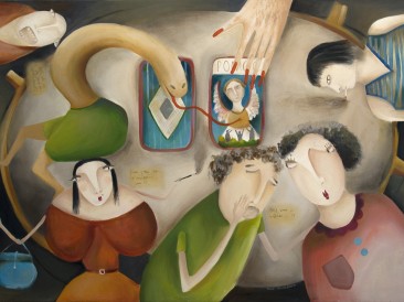 Trač ali ne i za mojim stolom (ulje na platnu, 70X100cm) 2013.god.