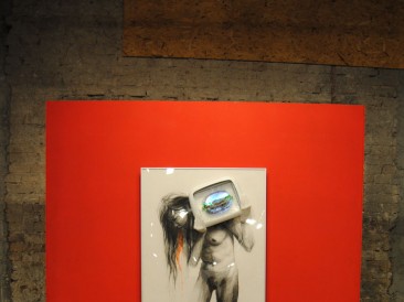 Imperative slave (crtež – objekat, miks mediji, 160x80cm)