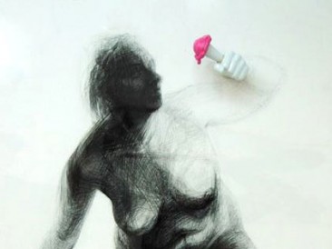 Imperative slave II (crtež – objekat, miks mediji – video animacija, 150x90cm)