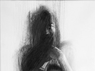Introspection (ugljen na papiru, 100x70cm)