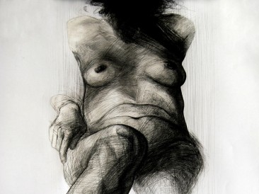 Thinking (crtež – komb.tehnika, 100x70cm)
