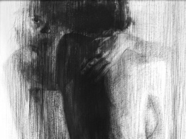 Reflection (ugljen na papiru, 100x70cm)