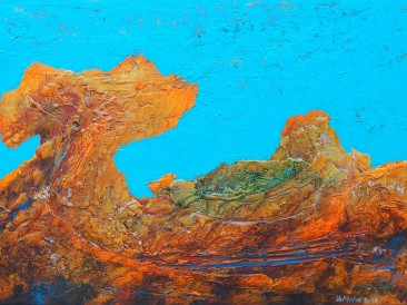Iz ciklusa ”Zapisi sa Meteora” no.225 (komb. tehnika, 50x70cm)  2017.god.