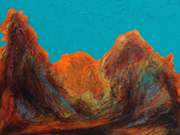 Iz ciklusa ”Zapisi sa Meteora” no.90 (komb.tehnika, 45x60cm) 2015.god.