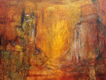 Iz ciklusa ”Zapisi sa Meteora” no.10 (komb. tehnika, 70x100cm) 2013.god.