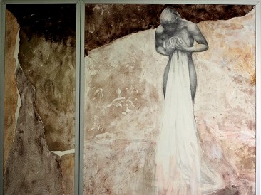 Trag vremena (komb. tehnika na krilitu, 110x110cm)