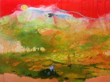 Žbun jorgovana (80x100cm, akril-platno) 2019.