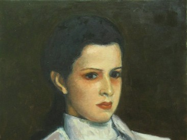 044 Devojka – portret, ulje na platnu, 45x40cm, 2018